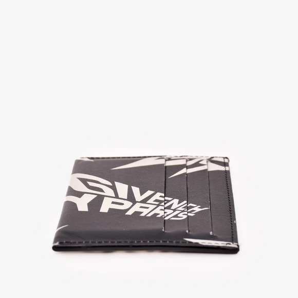 Givenchy Black White Logo Leather Card Holder - Picture 3 of 4